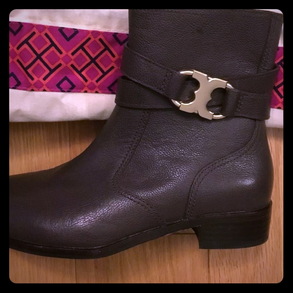 Tory Burch Coconut Brown Gemini Link Ankle Boots